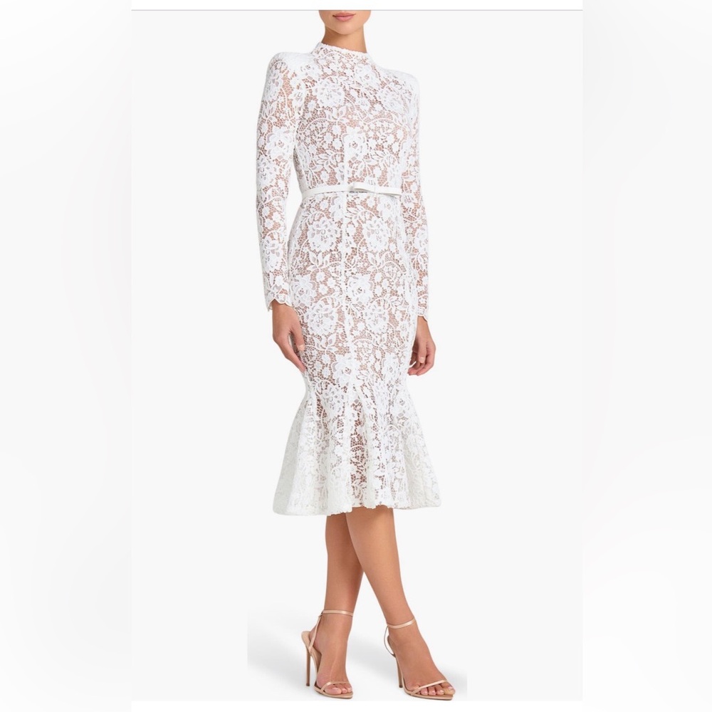 Nadine Merabi Juliette Long Sleeve Lace Cocktail Dress